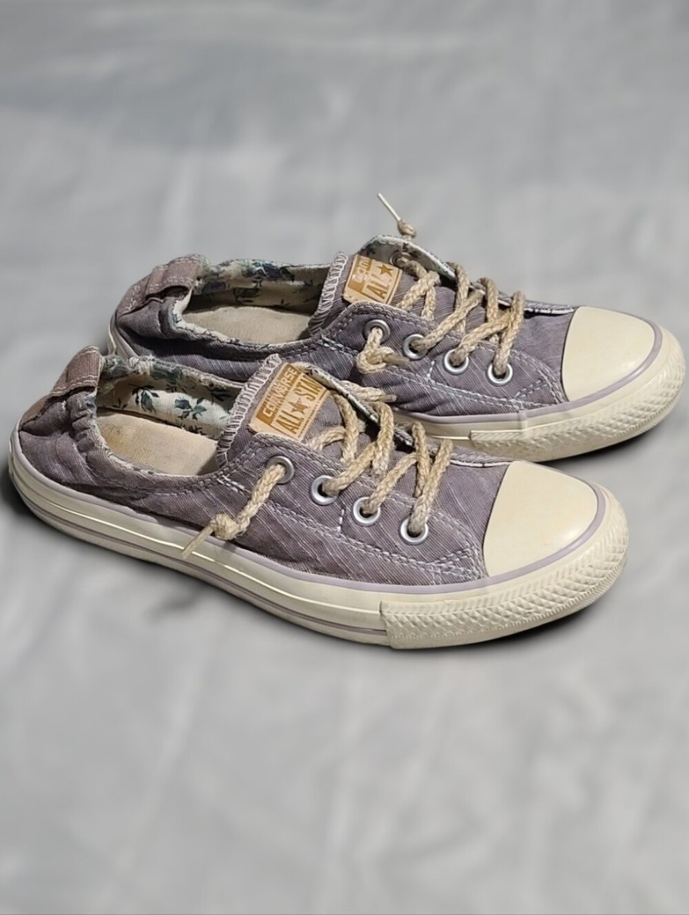 Converse All Star Shoreline Slip-On Sneakers Floral Grey 7